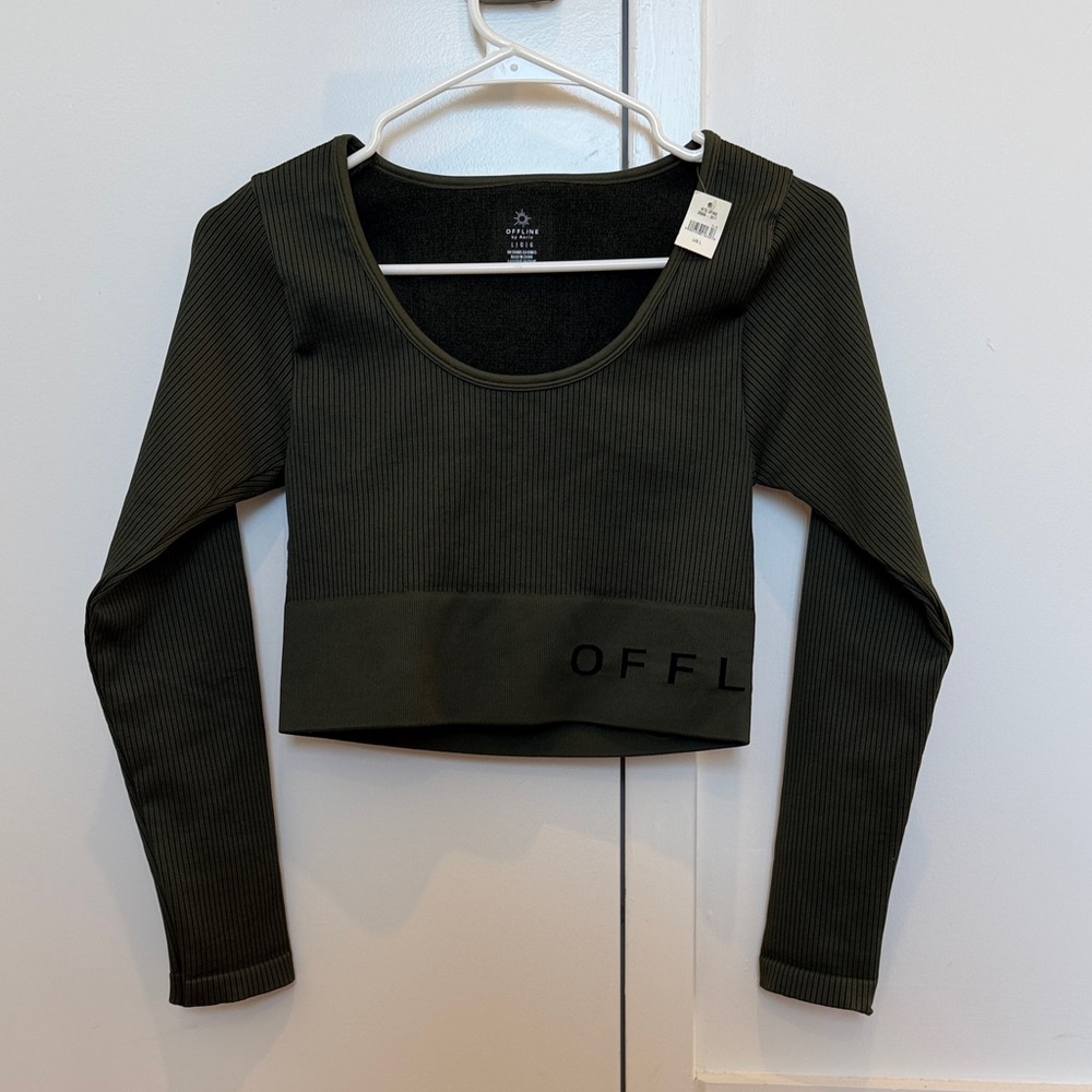 Aerie Offline Women's Olive Long Sleeve Top